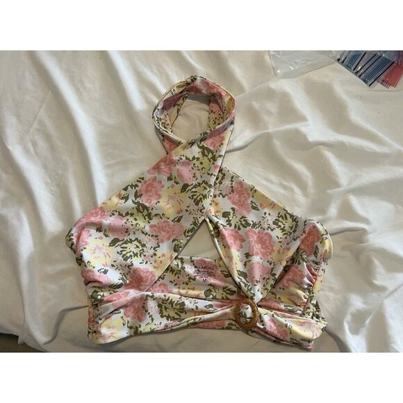 Tularosa Floral Bikini Top Halter Size Medium - Picture 1 of 9